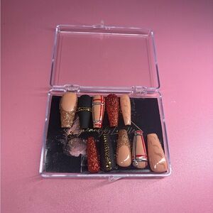 Glamorous Glitter and Red Press-On Nail Set